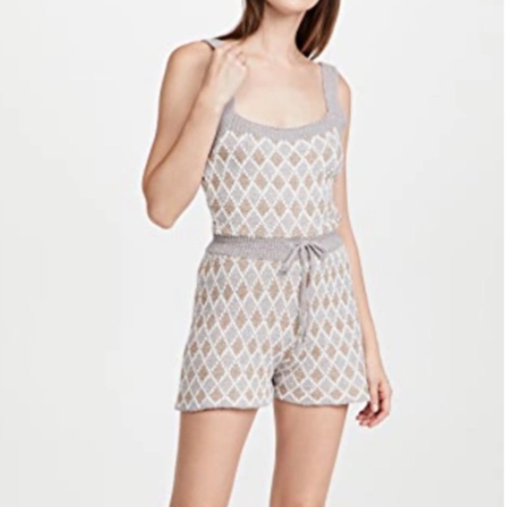 FREE PEOPLE Dream Diamonds Romper In Grey Combo size large